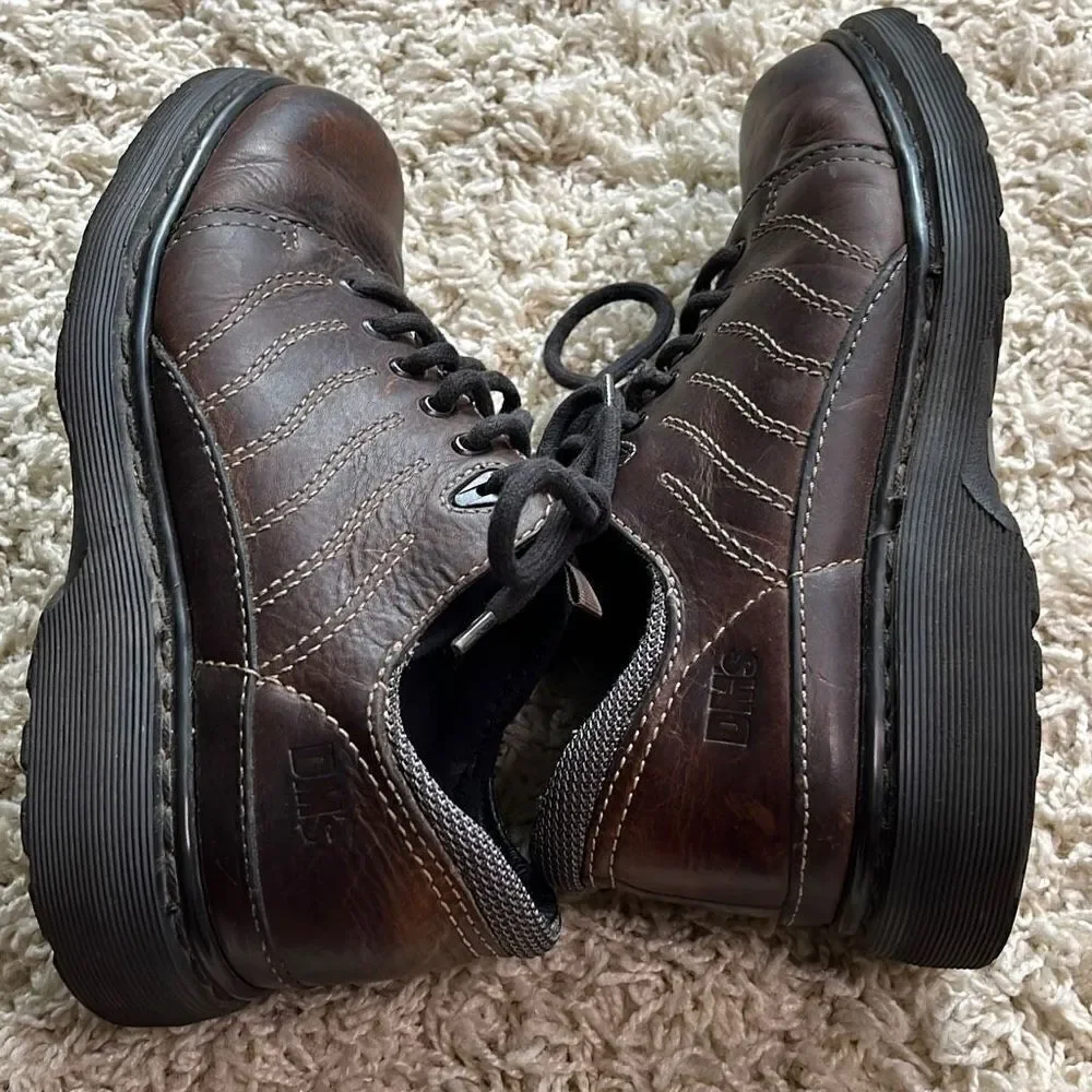 Dr. Martens Vintage Brown Lace-up Shoes Made in England AW004 Mens Size 8